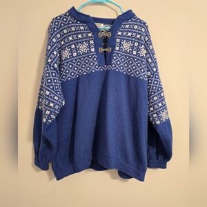 Blue and White Nordic Sweater